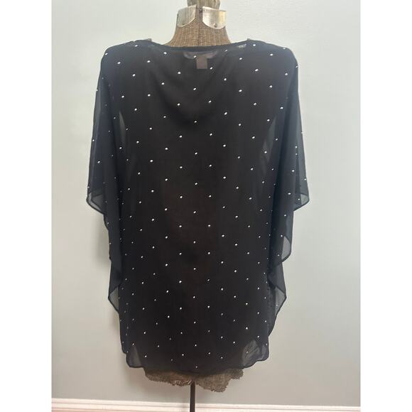 Michael Michael Kors sheer black embellished poncho size L/XL - Picture 2 of 6